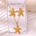 Wholesale 304 stainless steel hydraulic gold-plated earrings and necklace sets - wallojewerly 