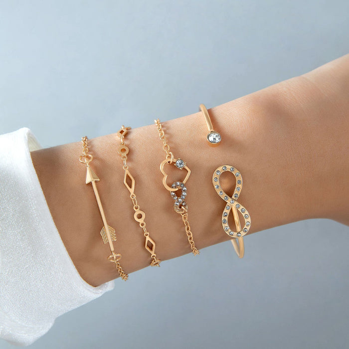 Creative Heart Arrow Bracelet Set - Simple and Chic Jewelry Collection