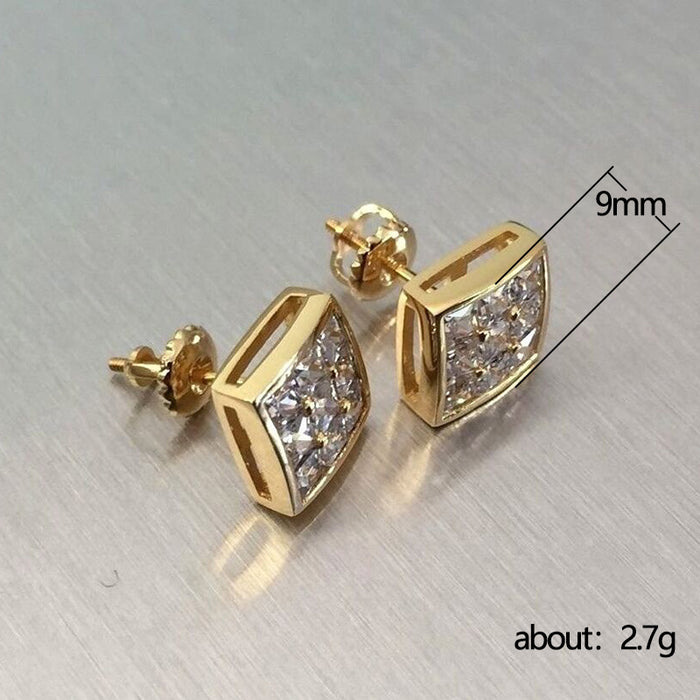 Pendientes de diseño de nicho con baño de oro y diamantes