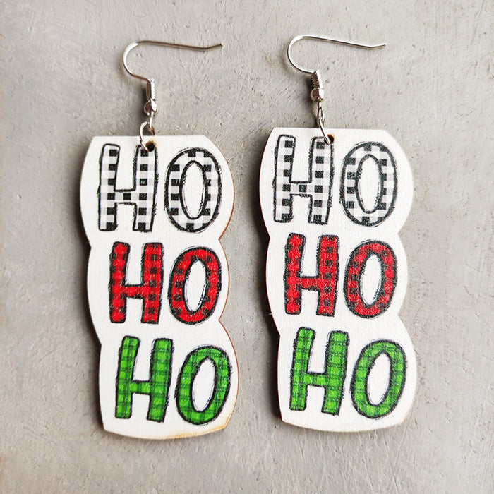 Christmas Earrings with Santa, Rainbow, Sunflower, Plaid, and Leopard Print