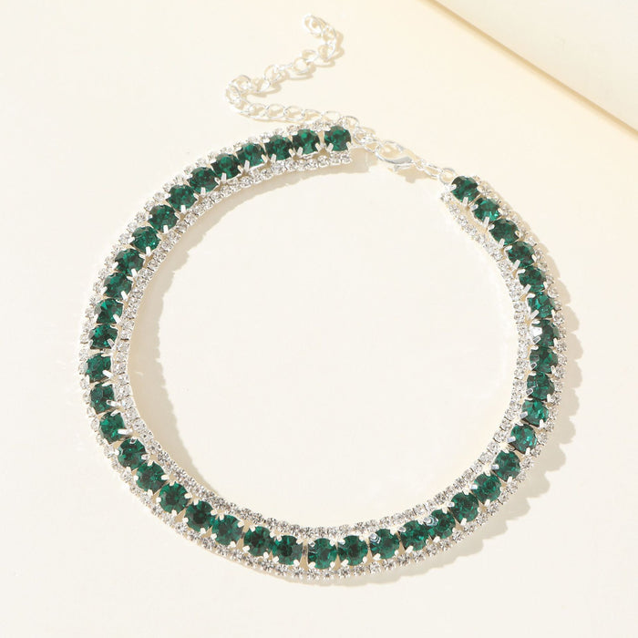 French-Style Rhinestone Choker Necklace - Elegant Design for Women