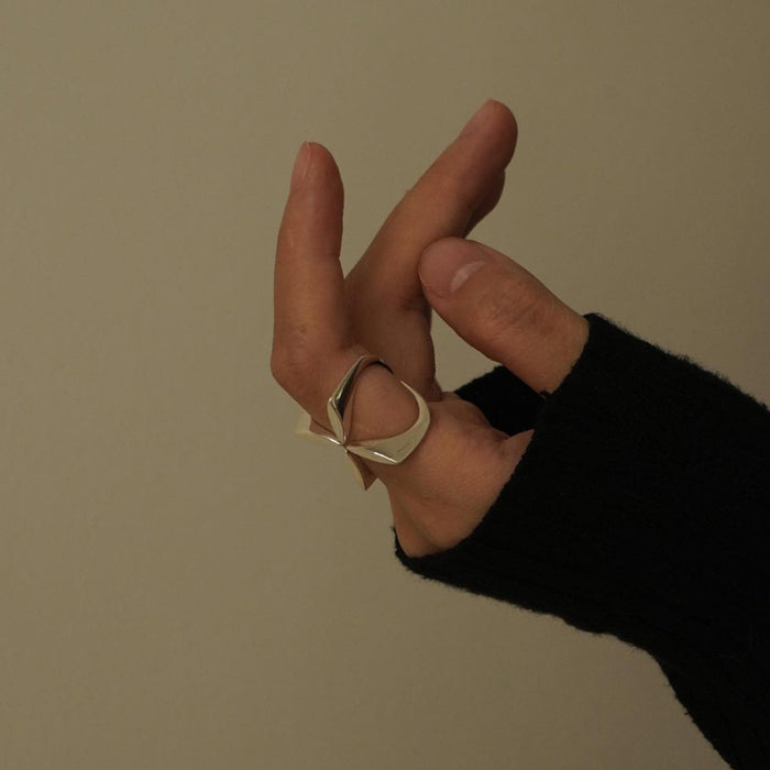 Stainless steel cross plated ring