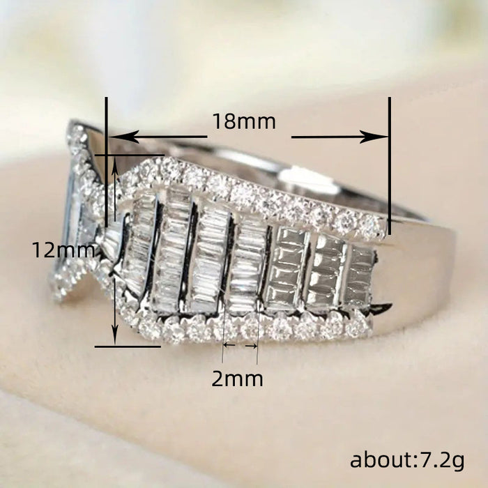 Flower zircon ring plant pattern index finger design ring