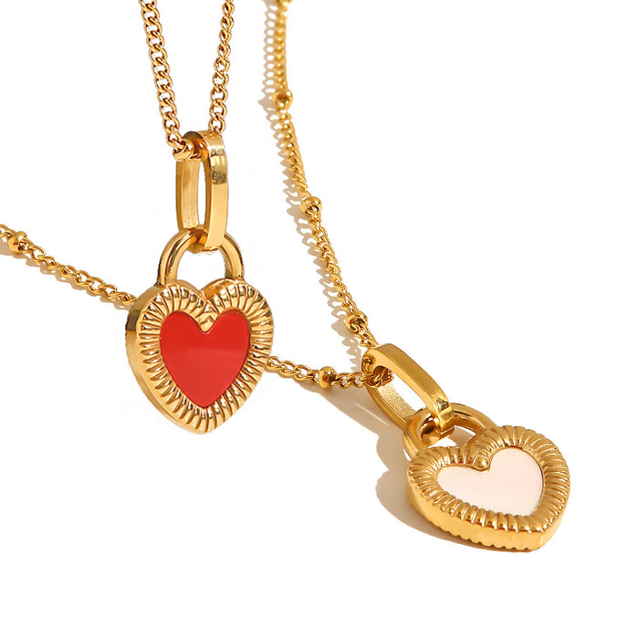 18K Gold-Plated Heart Pendant Necklace with Minimalist Design - Women's Fashion Jewelry