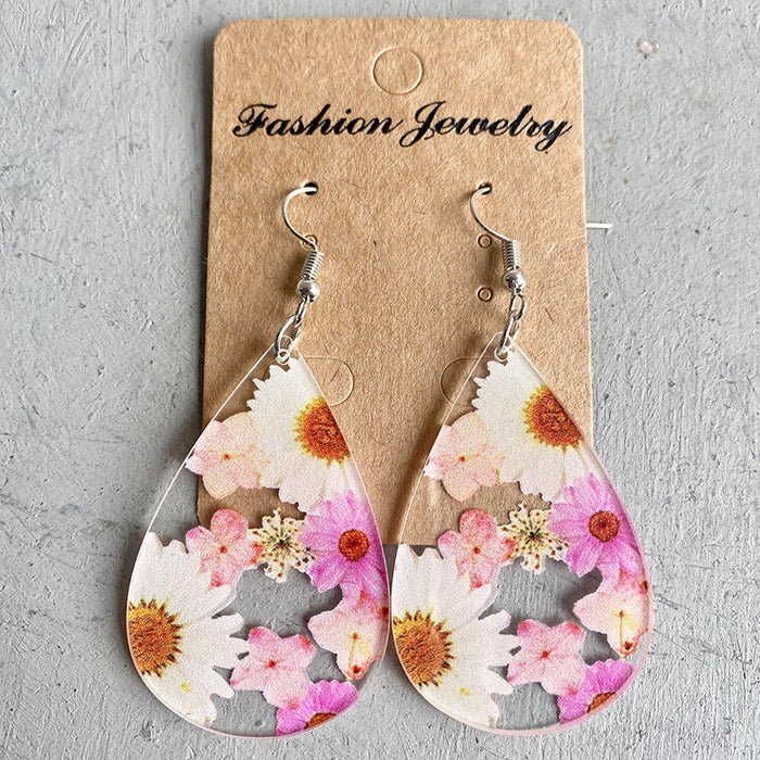 Transparent flower acrylic earrings