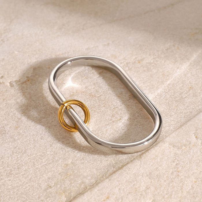 Stainless steel niche two-finger ring high-end