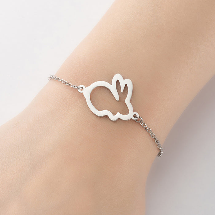 Stainless steel rabbit bracelet, summer new cute jewelry wholesale