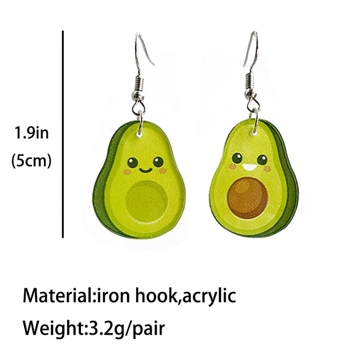 Acrylic avocado earrings