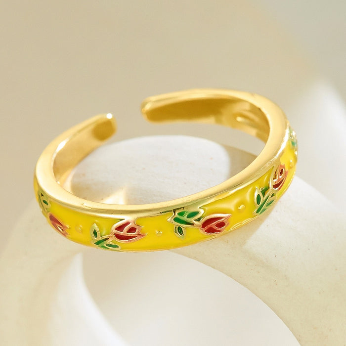 Wholesale dripping flower open rings