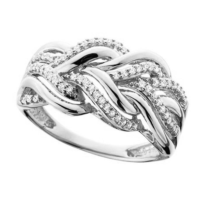 Multi-layer winding hollow geometric twist ring popular ring for men and women