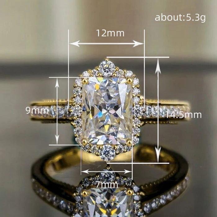 Leaf decoration zircon ring exaggerated design index finger ring