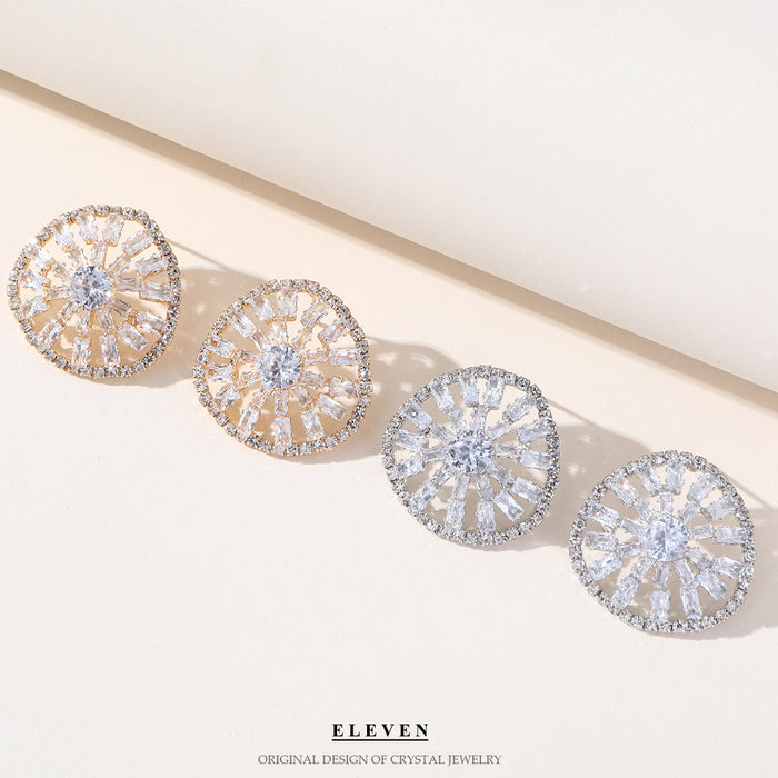 Luxury Zircon Sunflower Earrings - Unique and Delicate Statement Jewelry for Women