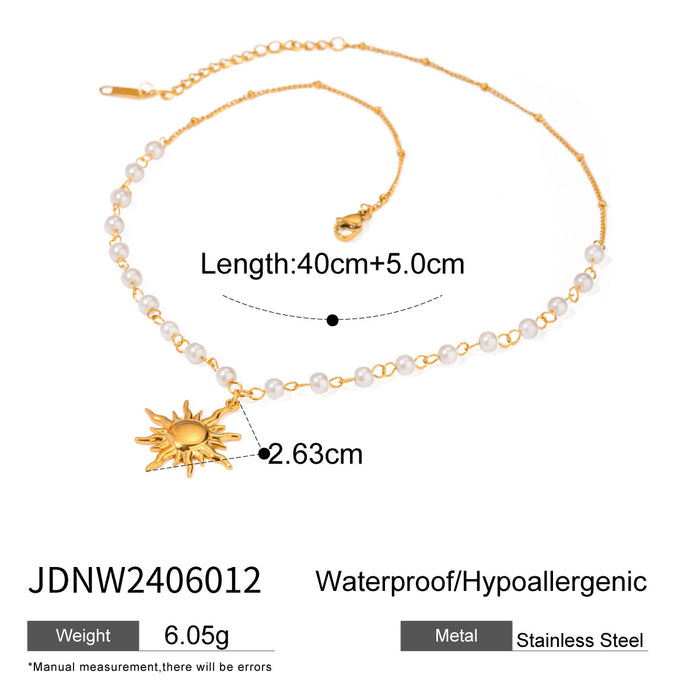 Stainless Steel Star Zircon Pendant Necklace Clavicle Chain Titanium Steel