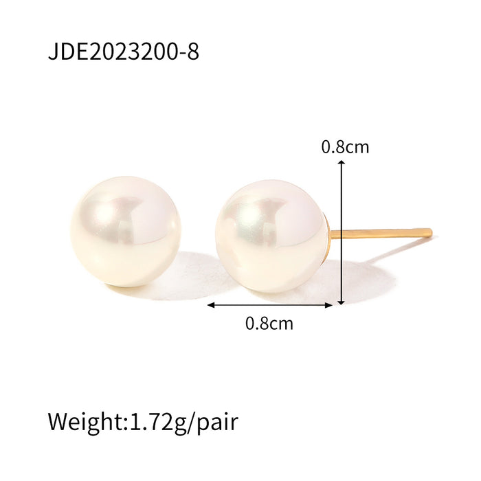 Stainless steel pearl earrings titanium steel earrings