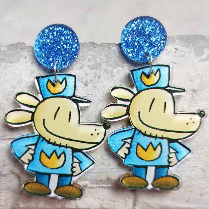 Cartoon pizza acrylic earrings