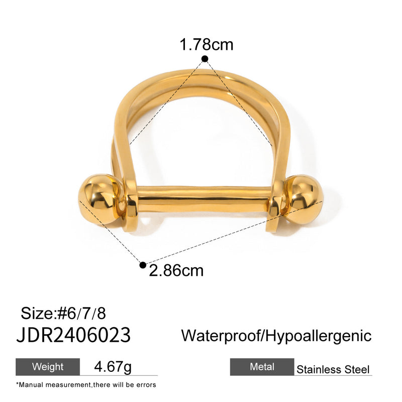 18k gold stainless steel pearl ring