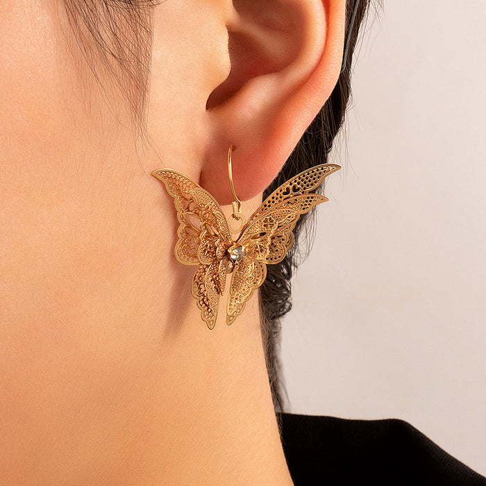 Hollow Butterfly Gold Bohemian Stud Earrings