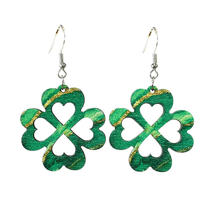 Wooden hat St. Patrick's Day earrings