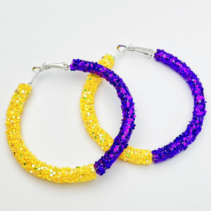 Sporty Hoop Earrings with Football, Basketball, and Soccer Designs