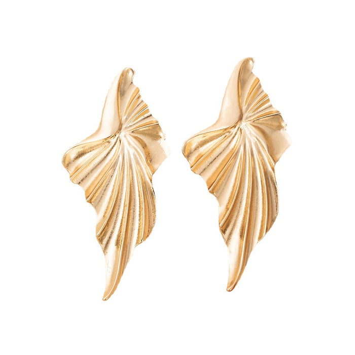 Punk style exaggerated leaf geometric long earrings