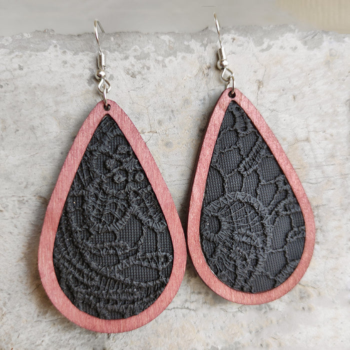 Wooden drop earrings