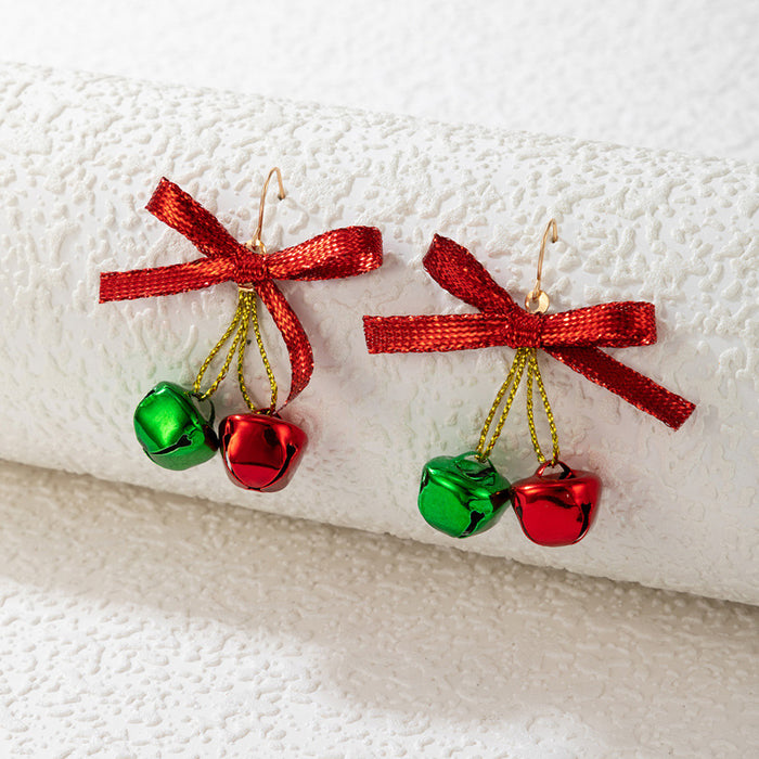 Christmas colorful bell ear hooks holiday earrings