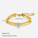 Gold Plated Stainless Steel Eye Bracelet （Minimo de compra 2） - wallojewerly 