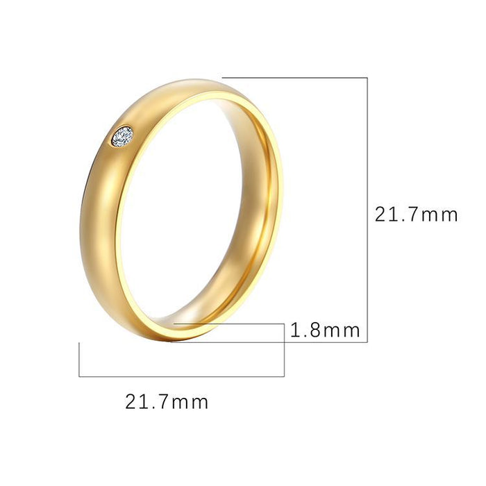 Korean plain couple ring, 3mm smooth titanium steel men's and women's stainless steel jewelry