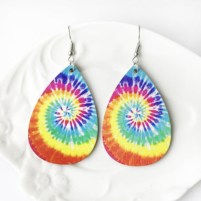 Wooden colorful earrings