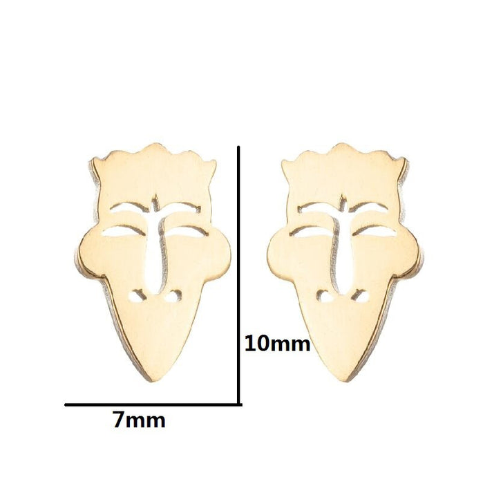 Vintage Long Nose Face Stainless Steel Earrings - Stylish Cartoon Jewelry for Women