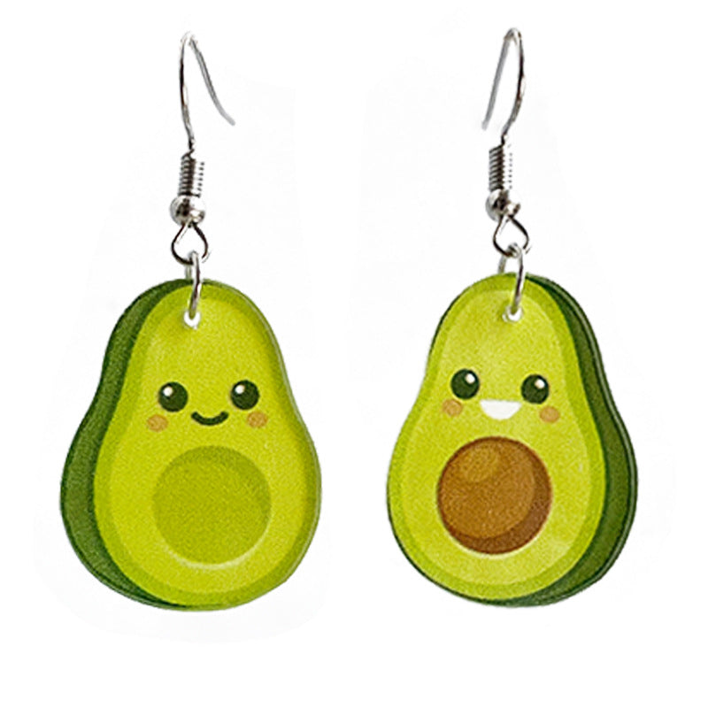 Acrylic avocado earrings