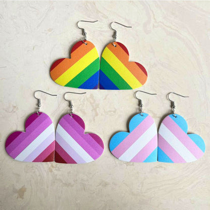 Colorful Stripe Leather Earrings for  and Instagram