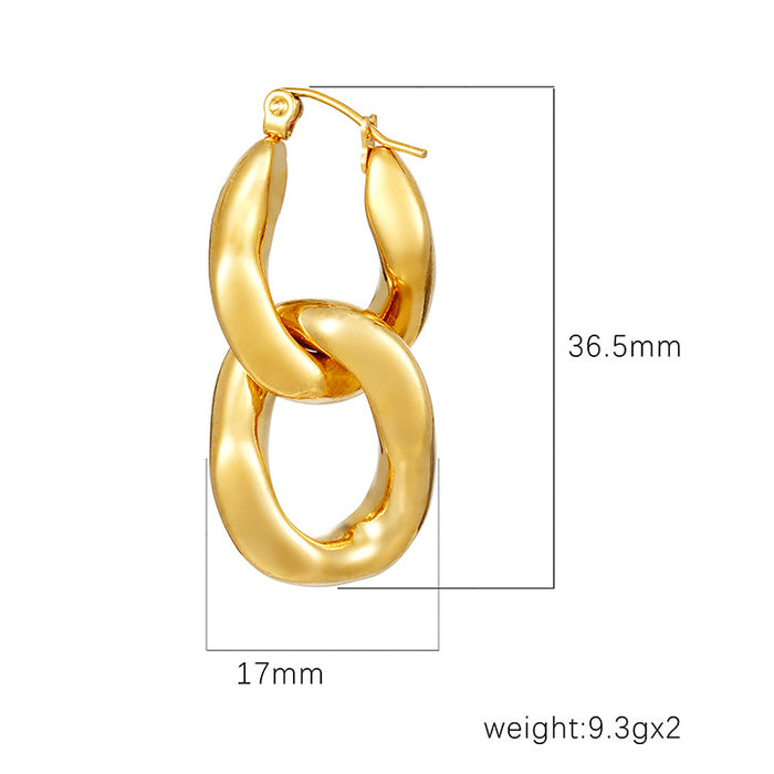 Chain stitching earrings fashionable cool style earrings