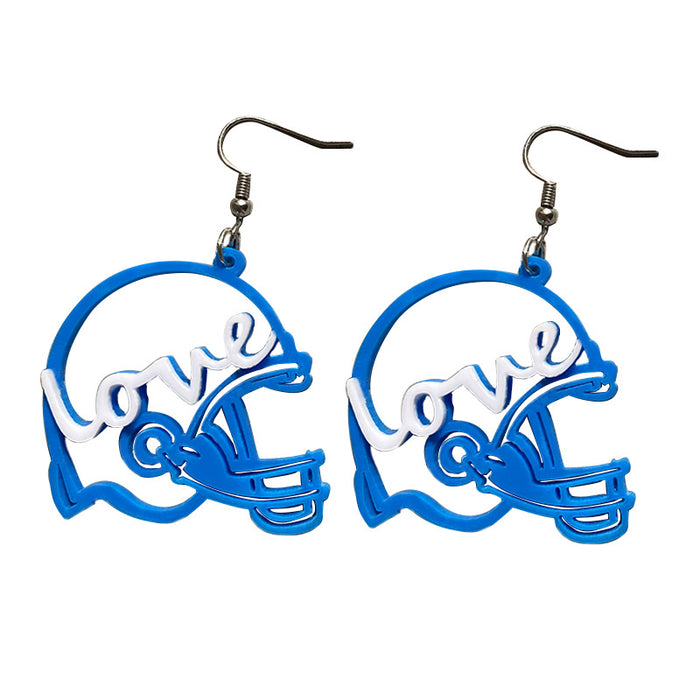 Acrylic football helmet earrings