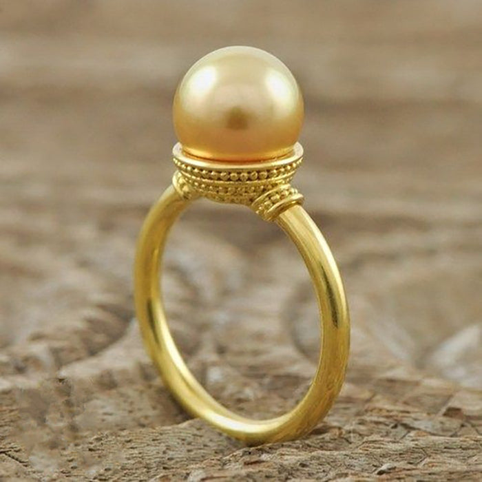 Imitation pearl ring vintage style ring