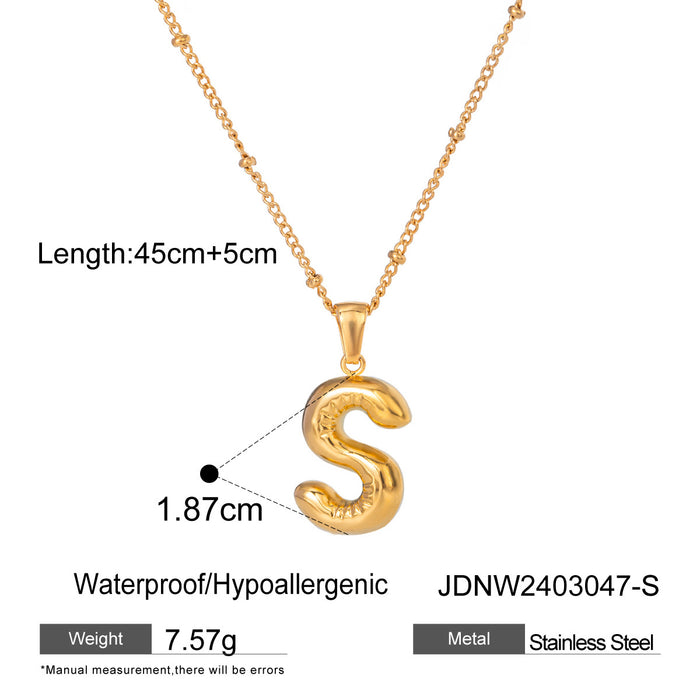 Stainless steel letter necklace pendant neck chain clavicle chain