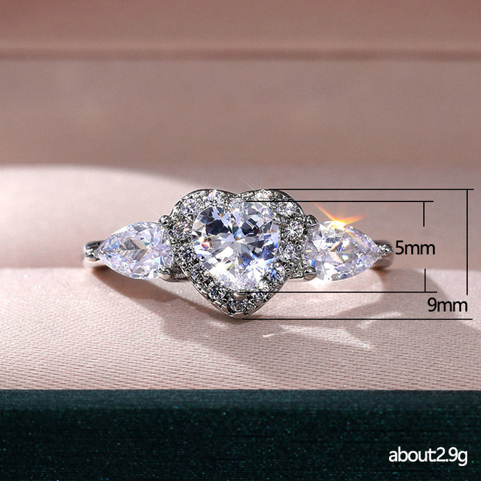 Men and women engagement rings love zircon fashion simple