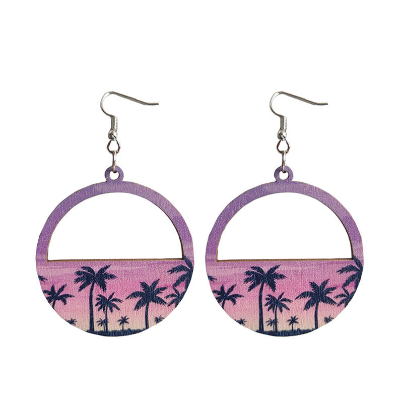 Wooden vacation earrings