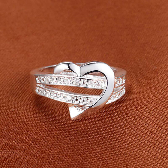 Anillo de amor de doble capa, hermoso temperamento, anillo femenino europeo y americano