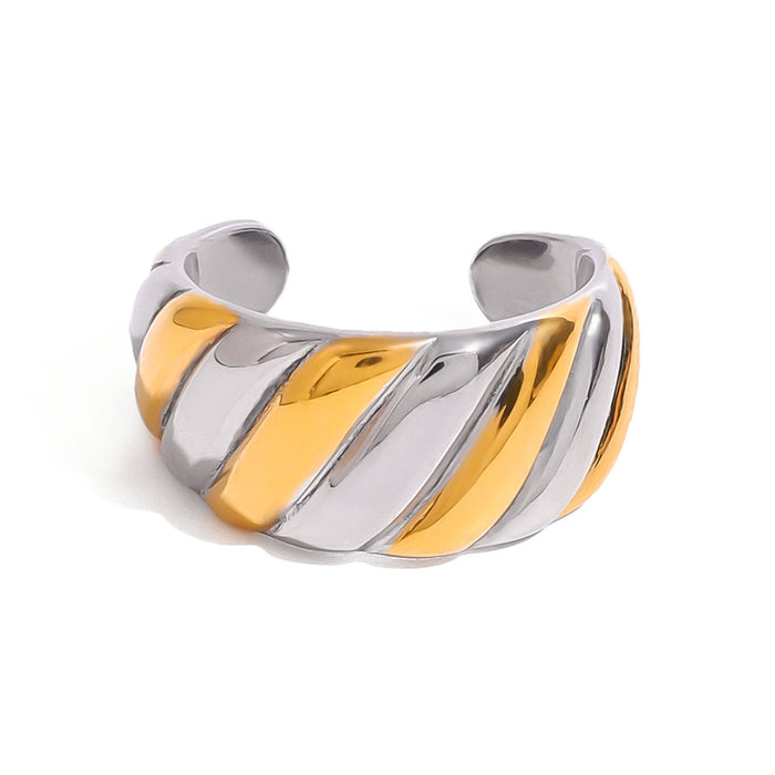 Stainless steel contrast color open ring
