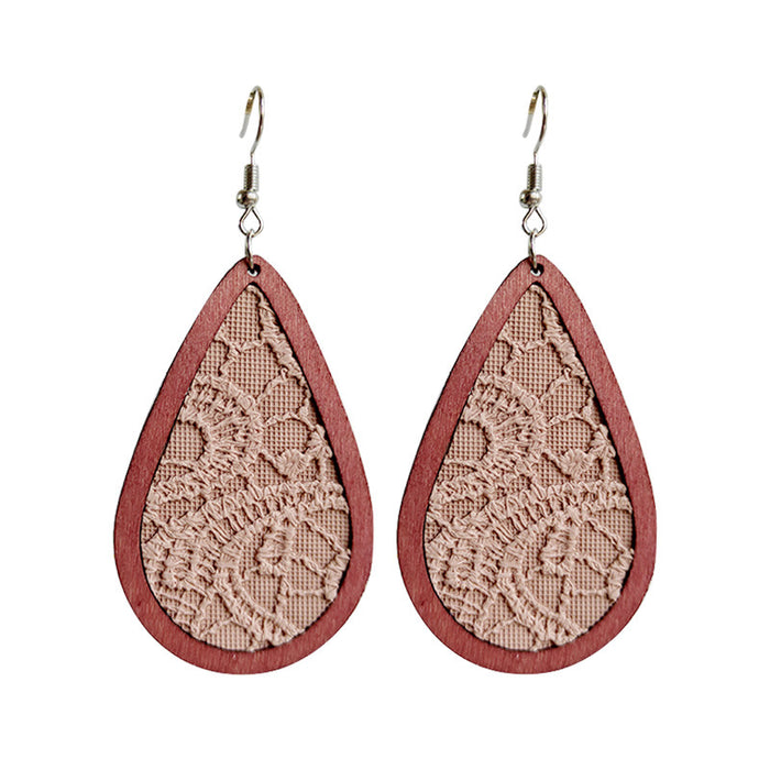 Wooden drop earrings