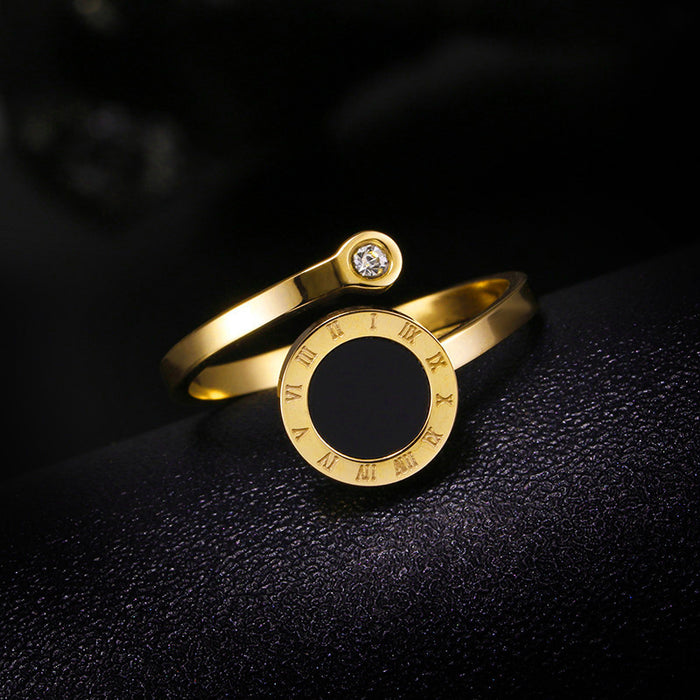Wholesale 18K gold, stainless steel, titanium steel Roman numeral open rings