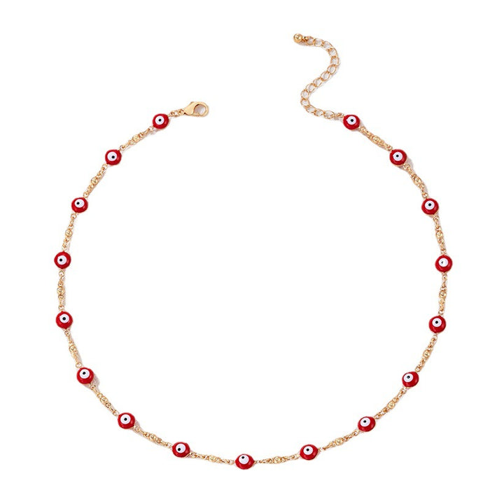 Red Eye Beaded Necklace - Unique and Trendy Unisex Accessory