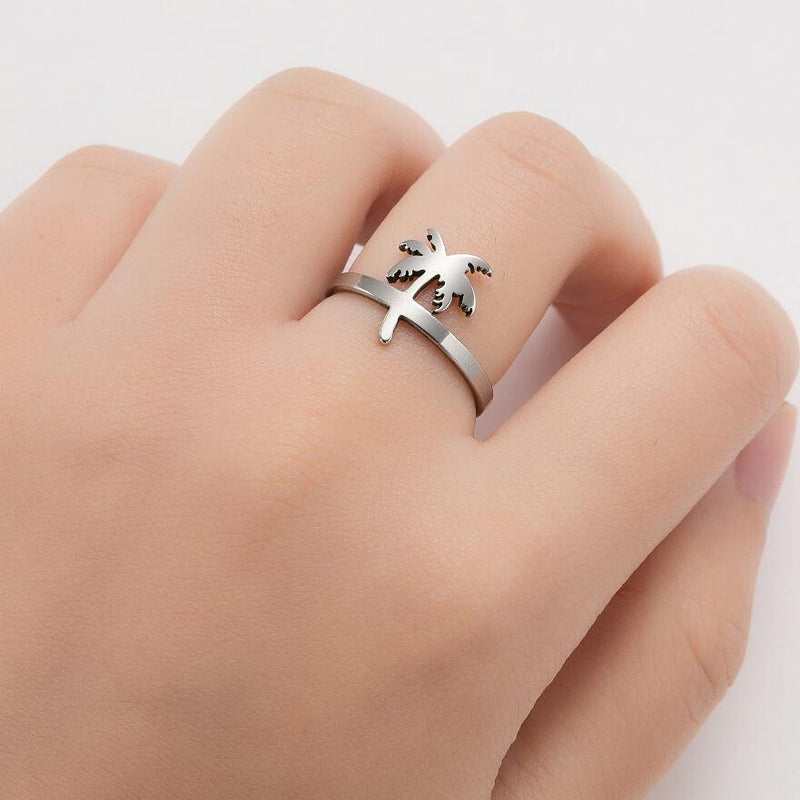 Anillo de coco creativo, anillo abierto de temperamento literario japonés y coreano al por mayor