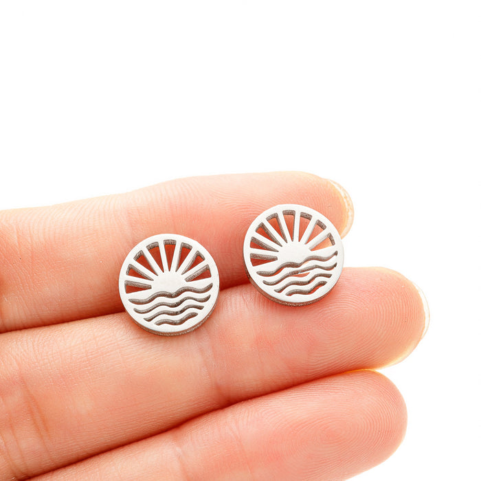 Geometric Circle Stainless Steel Earrings - Simple and Stylish Jewelry