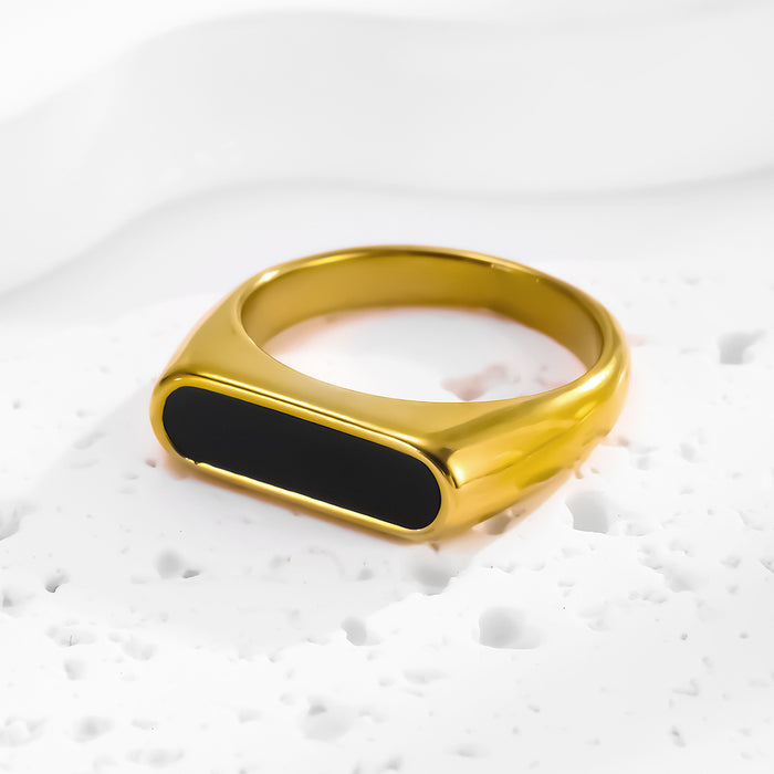 Wholesale titanium steel black shell geometric epoxy rings