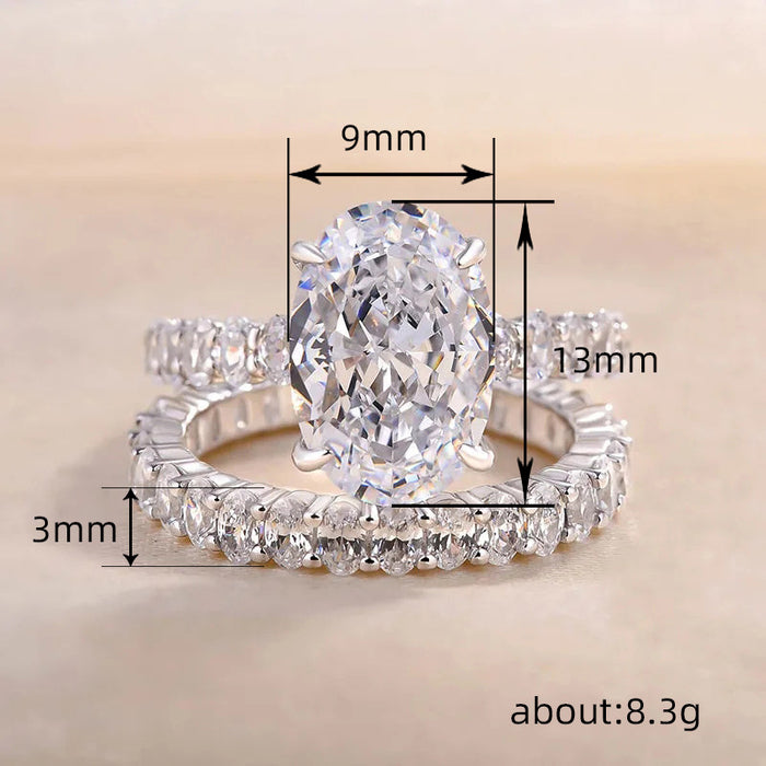 Anillos de pareja con diamantes completos para damas.