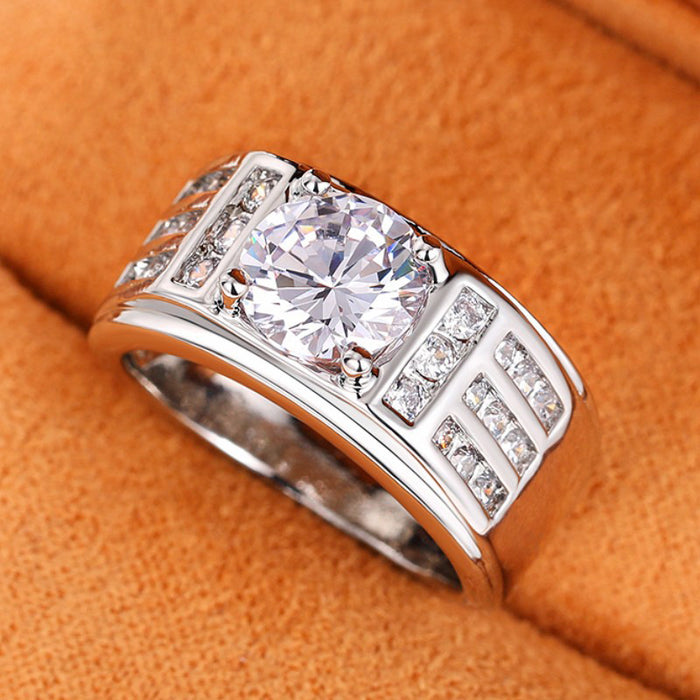 Starry sky men's ring imitation moissanite domineering cold style ring