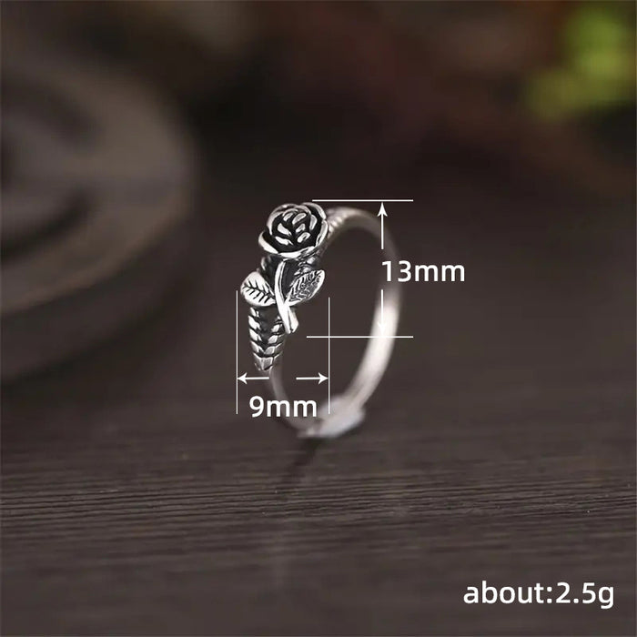 Classical rose ring retro thin ring index finger ring