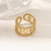 Wholesale 18K gold stainless steel irregular opening rings with furnace vacuum insulation - wallojewerly 